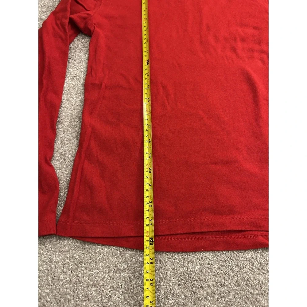 Tommy Hilfiger Jeans Turtleneck Top Womens S Red Excellent Long Sleeve Cotton